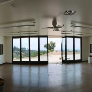 Pritzlaff Conservation Center Construction, panorama at interior entrance to Exhibit Room