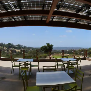 Pritzlaff Conservation Center Construction, panorama from south deck doorway