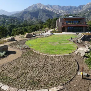 Island View Garden Installation, view looking northeast from boulder near south steps