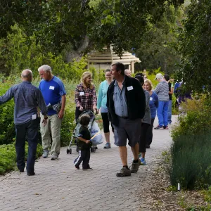 Member Appreciation Month, Full Moon Hike, Steve Windhager leading group near Meadow