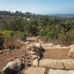 Pritzlaff Conservation Center Ribbon Cutting Celebration, guests exploring the newly planted Island View Garden