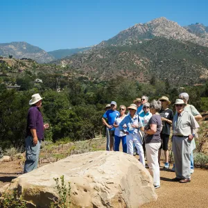 Pritzlaff Conservation Center Ribbon Cutting Celebration, Bruce Reed leading tour of newly planted Island View Garden