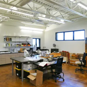 Pritzlaff Conservation Center, looking southwest across Multipurpose Lab