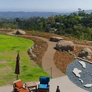 Island View Garden Installation, panorama from Pritzlaff Conservation Center Deck