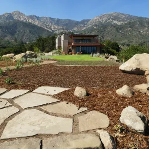 Island View Garden Installation, view looking northeast from south steps