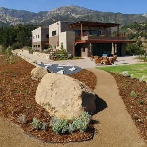 View of Pritzlaff Conservation Center looking northeast from the Island View Garden