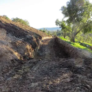 PCC construction, west slope grading