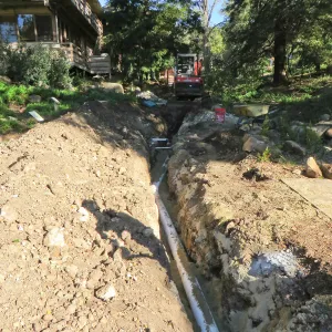 Sewer line installation in Arroyo