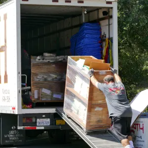 2016 Herbarium Collection Move, loading trucks