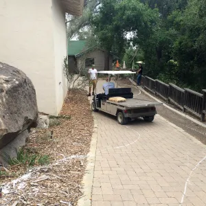 Laying out the path in the Home Demo Garden