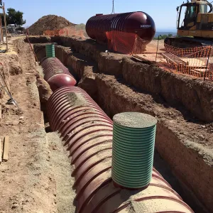 Pritzlaff Conservation Center construction, Storm water detention tank installation