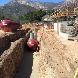 Pritzlaff Conservation Center construction, Storm water detention tank installation