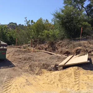 Pritzlaff Conservation Center construction, Upper parking lot soil bin site