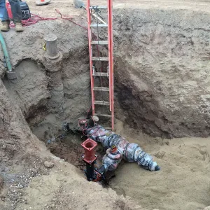 Pritzlaff Conservation Center construction, Installing backflow valve