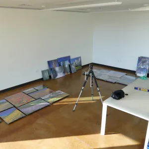Installation of Bob Haller's Plants of California photo exhibit