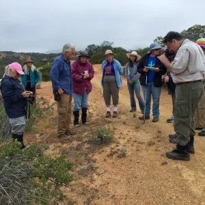 Santa Cruz Island Trip, group with Steve Junak (Inge Rose, Diana Blanchard, Steve Junak, Diane Fox, Jan Stone, Michelle Gee, Madeline Fay, Chuck Rennie)