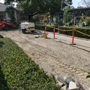 Courtyard renovation, removing pavers