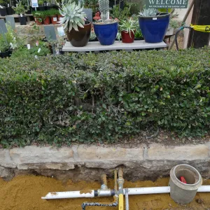 Courtyard renovation, rerouting piping, middle of courtyard looking west, northern of 2 crossings