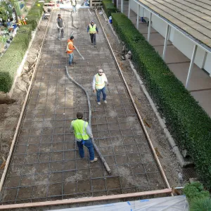 Courtyard renovation, preparing to pour concrete