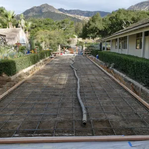 Courtyard renovation, preparing to pour concrete