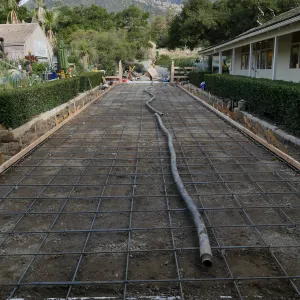 Courtyard renovation, preparing to pour concrete