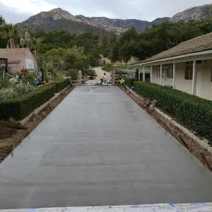 Courtyard renovation, fresh concrete slab
