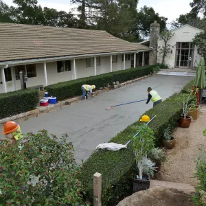 Courtyard renovation, finishing concrete surface