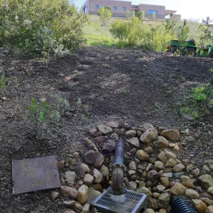 Collected stormwater being transferred to irrigation system