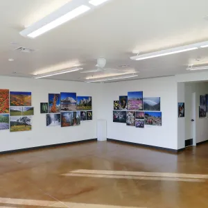 Pritzlaff Conservation Center Exhibit Room, Bob Haller Plants of California Photography Exhibit, view looking northwest
