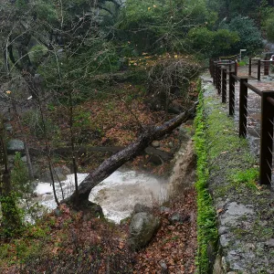 Mission Dam during rainstorm