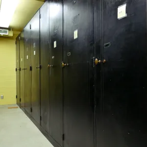 Old herbarium cabinets after collection was moved to the Pritzlaff Conservation Center