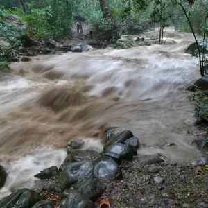 Mission Creek lower crossing during rainstorm