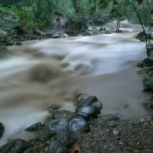 Mission Creek lower crossing during rainstorm
