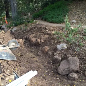 Power and data conduit being installed in the Arroyo Section