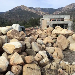 Construction of Pritzlaff Conservation Center, rock pile