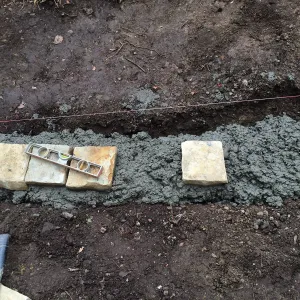 Flagstone area installation, Water Wise Home Garden