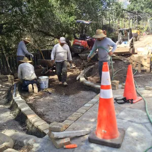 Preparing new path to Cottage and Water Wise Home Garden