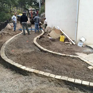 Preparing new path to Cottage and Water Wise Home Garden