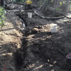 Preparing new path to Cottage and Water Wise Home Garden