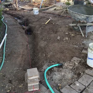 Preparing new path to Cottage and Water Wise Home Garden