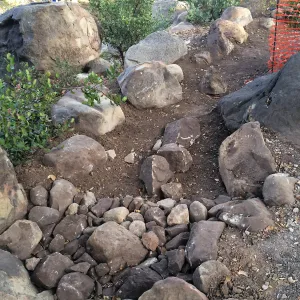 Preparing new path to Cottage and Water Wise Home Garden