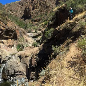 Santa Cruz Island Trip, Nancy Deacon-Davis above La Cascada