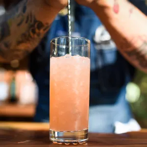 Garden to Table Dinner in the Redwoods 2017, Strawberry Yerba Buena Swizzle