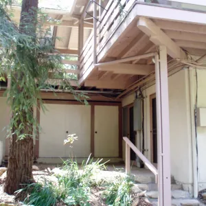 Northeast corner of Blksley Library and south side of North Wing, lower levels
