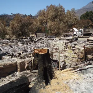 Gane House site after Jesusita fire