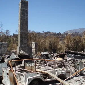 Gane House site after Jesusita fire