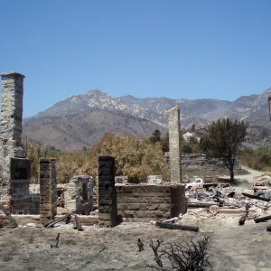 Gane House site after Jesusita fire