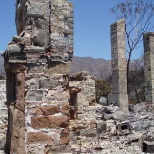 Gane House site after Jesusita fire