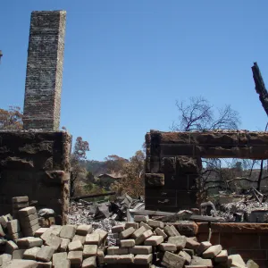 Gane House site after Jesusita fire