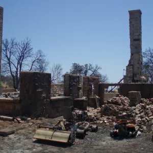 Gane House site after Jesusita fire